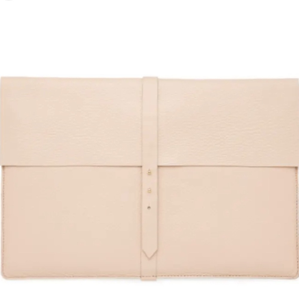 Cuyana pink pebbled leather laptop sleeve 13 inch